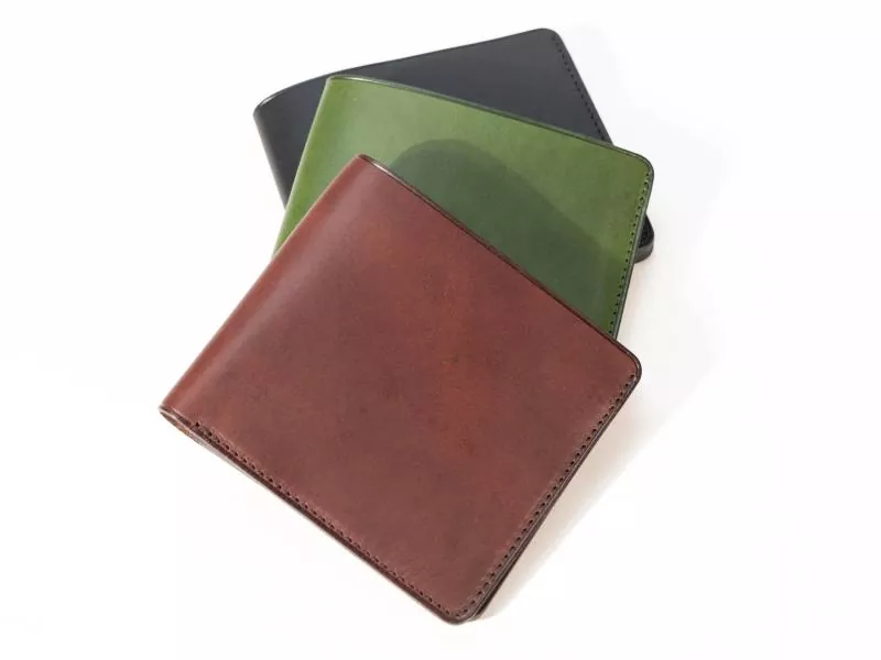 Crafted Vegetable Tanning, Handmade Vegetable-Tanned Leather Wallet na may Bakas ng Oras