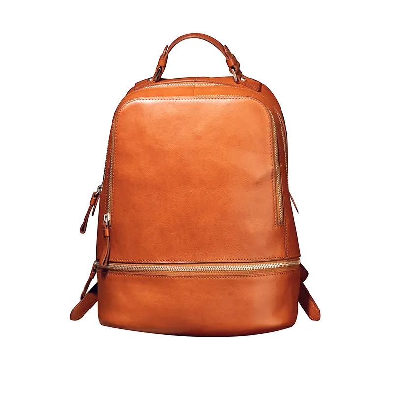 Backpack ng Balat na Tanned na Gulay