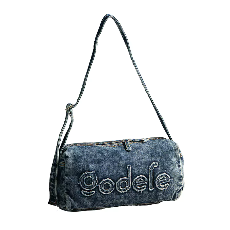 Hugasan na Denim na Shoulder Bag