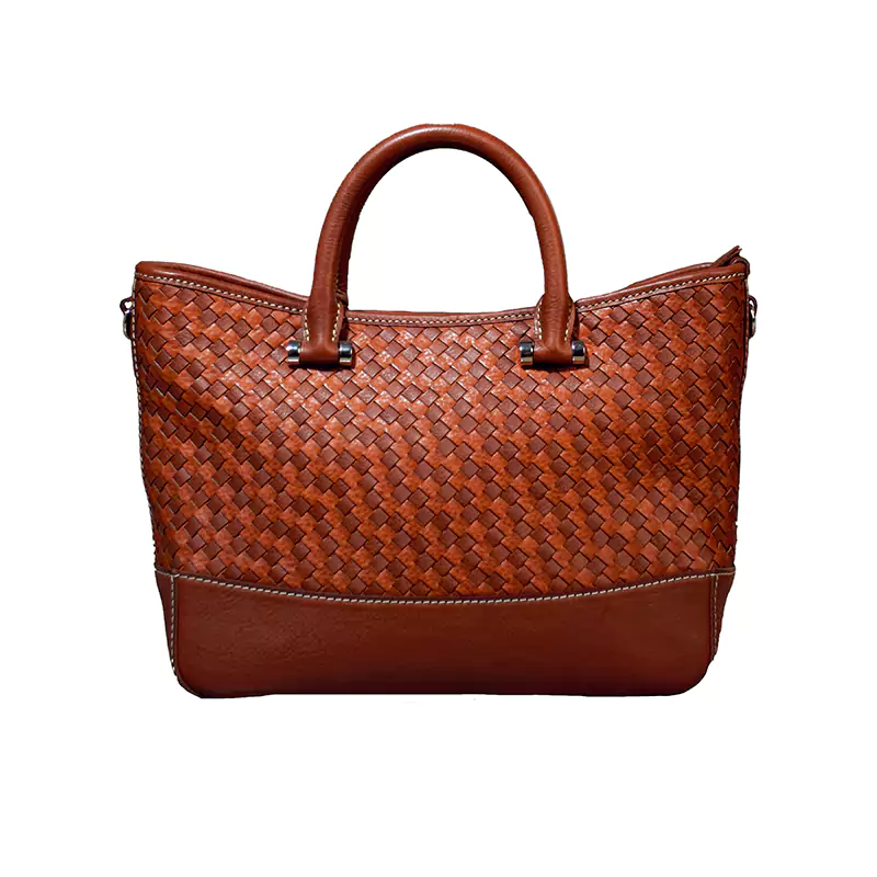 Pinagtagpi na Leather Crossbody Bag
