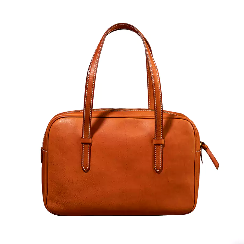 Zipper Leather Handbag